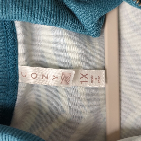 LuLaRoe 1X Teal Bethany Hoodie - Picture 3 of 4
